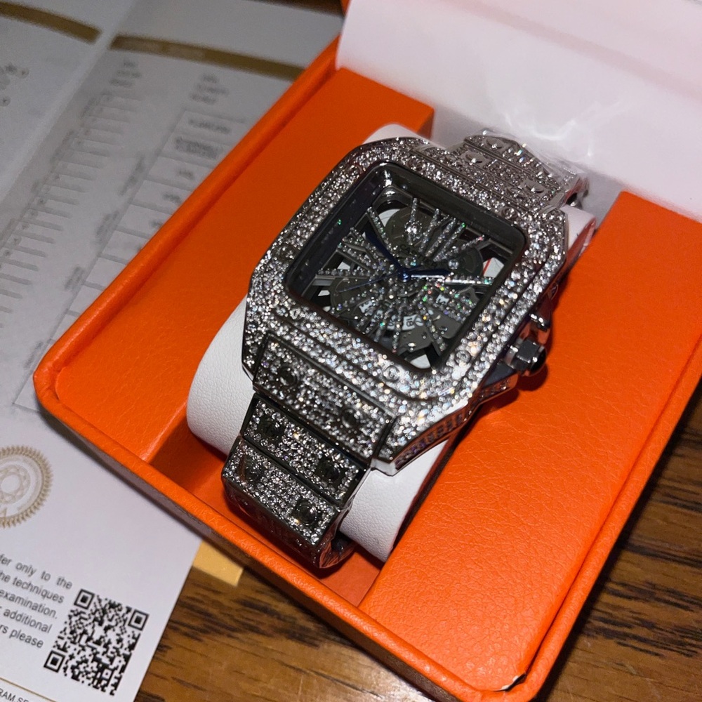 Custom ICED OUT VVS1 Moissanite Diamond Watch